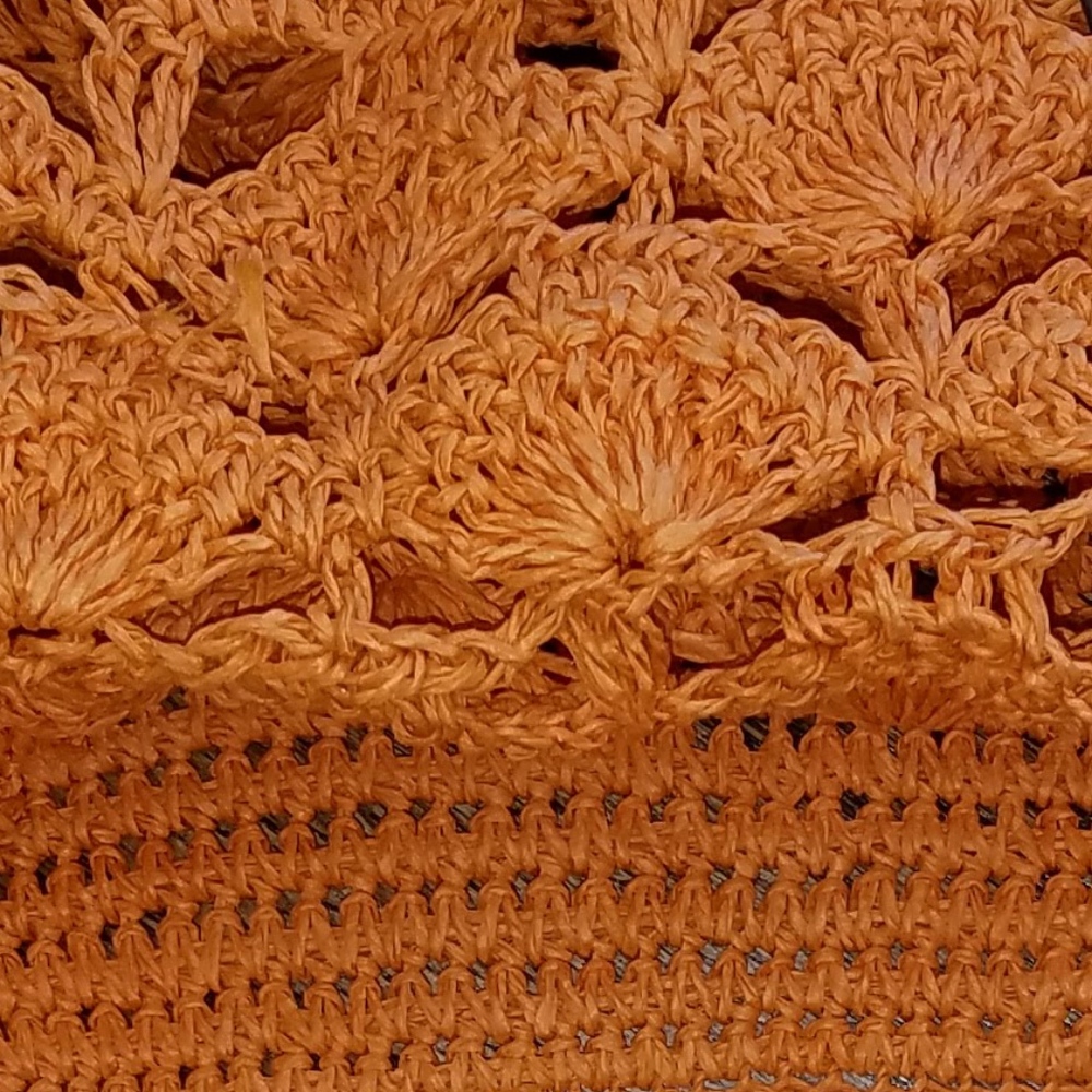 Chicos Large Orange Woven Tote - EUC - Picture 4 of 4